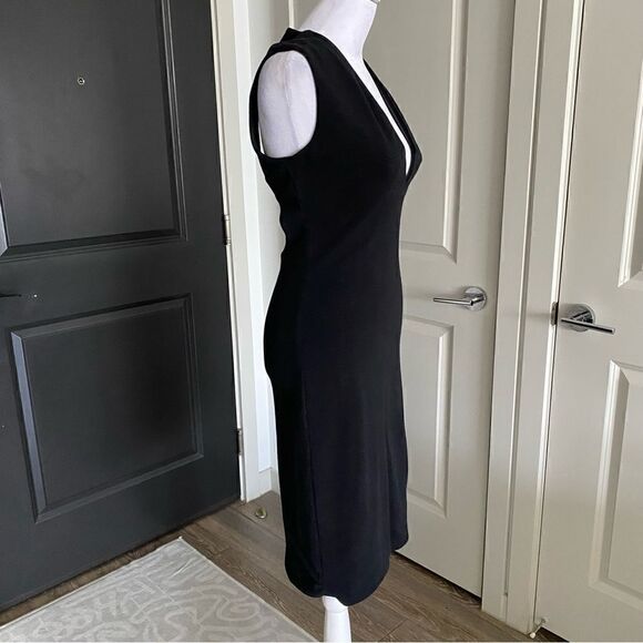 Blaque Label Black Plunge Neck Bodycon Sheath Pencil Dress Size S - Picture 5 of 9